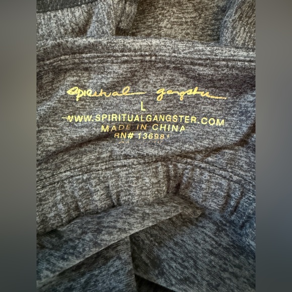 Spiritual Gangster Gray Strappy Yoga Bra Tank Size L - Picture 4 of 4